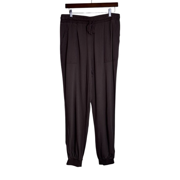 Splendid Brown Jogging Style Pants Women’s Large Elastic Drawstring Waist Pocket - Picture 1 of 8